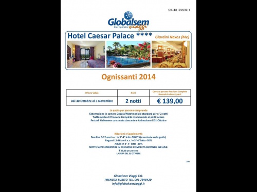 Nuova offerta - OGNISSANTI Caesar Palace**** 2014 a Palermo (PA)