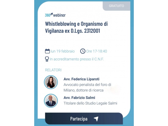 Whistleblowing e Organismo di Vigilanza ex D. Lgs....