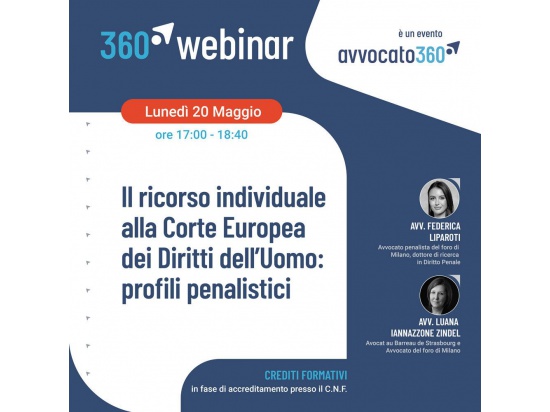 WEBINAR
Il ricorso individuale alla Corte Europea...