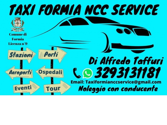 Offriamo il servizio TAXI principalmente a Formia ...