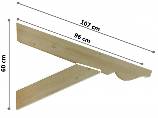 MENSOLA STANDARD PORTANTE PER PENSILINA CM 112 LEG...