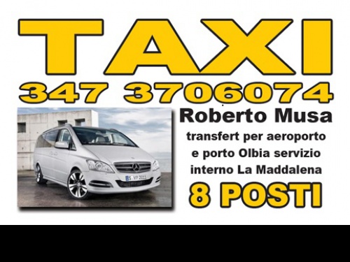 TAXI E MINIBUS 3473706074 DA E PER  LA MADDALENA PORTO (24 ORE SU 24)