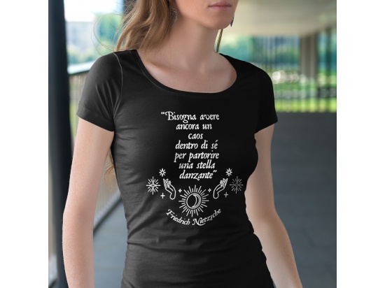 Caos - Nietzsche - T-Shirt nera Donna